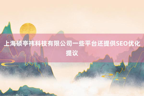 上海硕亭祎科技有限公司一些平台还提供SEO优化提议